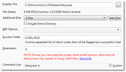 Edit Install Step Screen